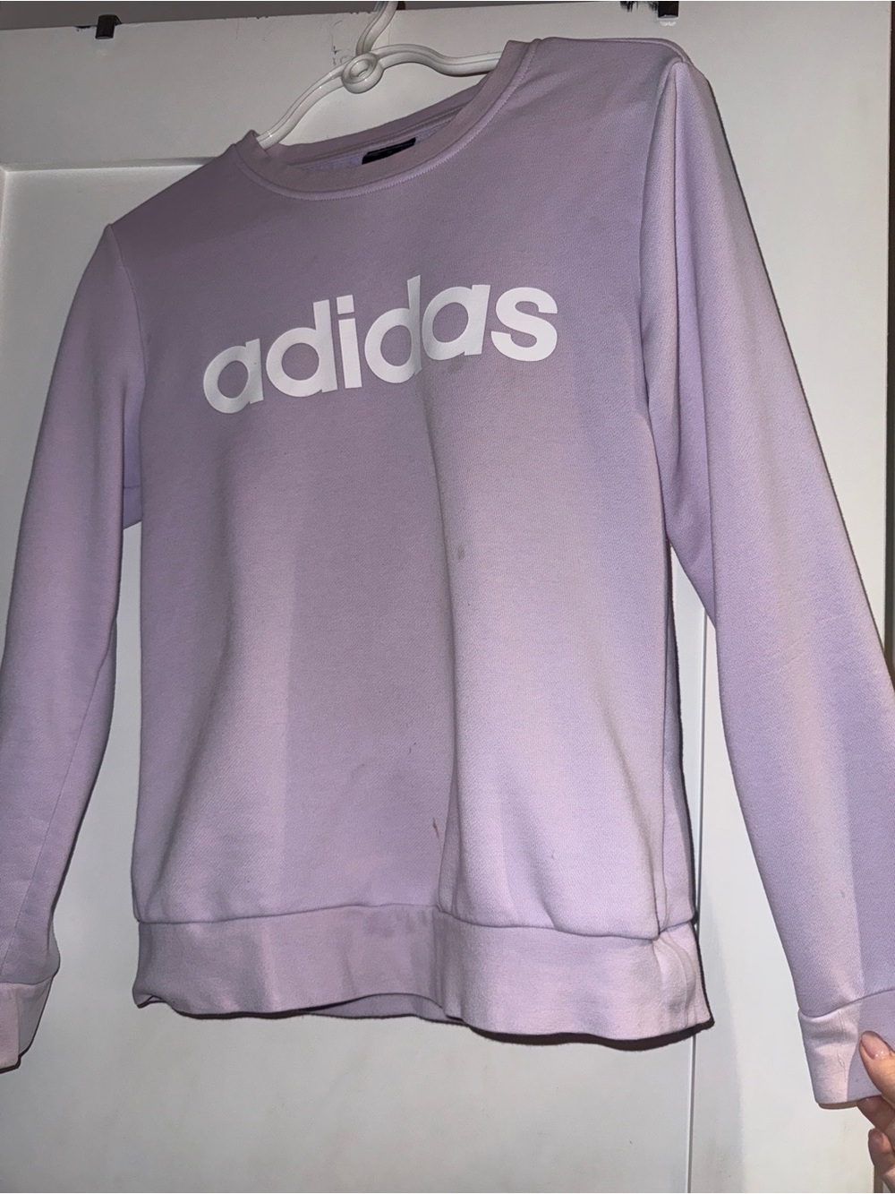 adidas Pastel Lavender Logo Crewneck